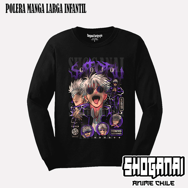 JJK48 Satoru Gojo - JUJUTSU KAISEN - INFANTIL (Polera o Polerón) 4