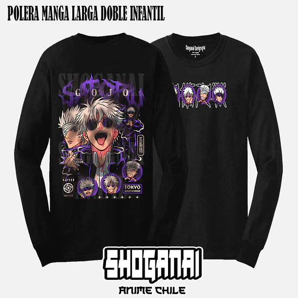 JJK48 Satoru Gojo - JUJUTSU KAISEN - INFANTIL (Polera o Polerón) 5