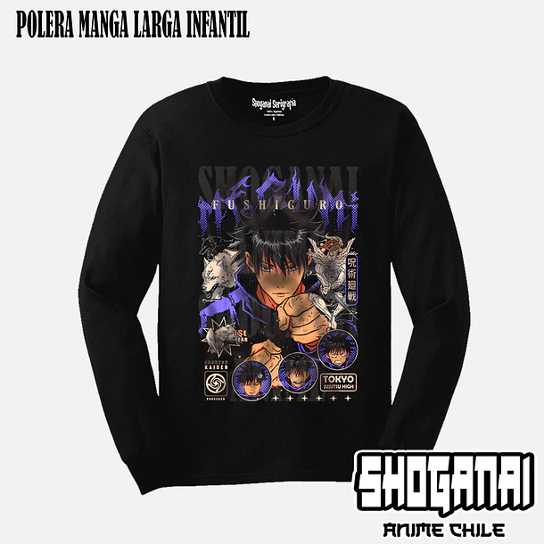 JJK51 Megumi Fushiguro - JUJUTSU KAISEN - INFANTIL (Polera o Polerón) 4