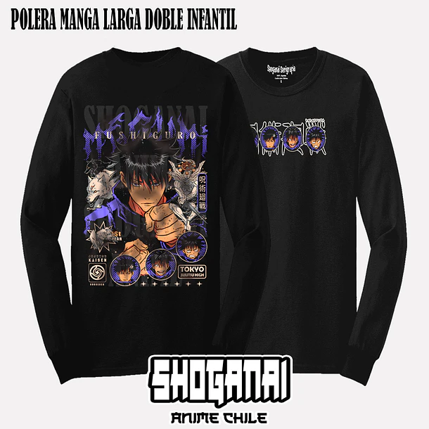 JJK51 Megumi Fushiguro - JUJUTSU KAISEN - INFANTIL (Polera o Polerón) 5