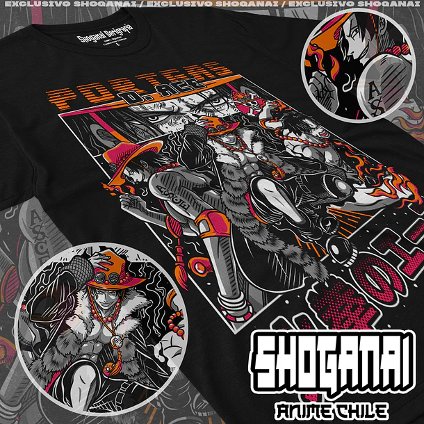 OP23 Portgas D. Ace - ONE PIECE - ADULTO (Polera o Polerón) 1