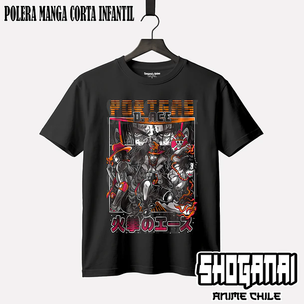 OP23 Portgas D. Ace - ONE PIECE - INFANTIL (Polera o Polerón) 1