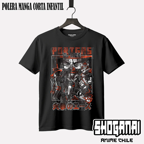OP23 OP2 Portgas D. Ace - ONE PIECE - INFANTIL (Polera o Polerón) 1