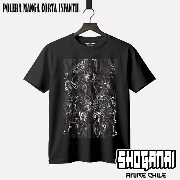 DB02 Goku Fases - DRAGON BALL - INFANTIL (Polera o Polerón) 1