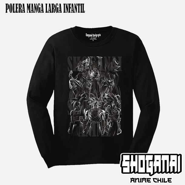 DB02 Goku Fases - DRAGON BALL - INFANTIL (Polera o Polerón) 3