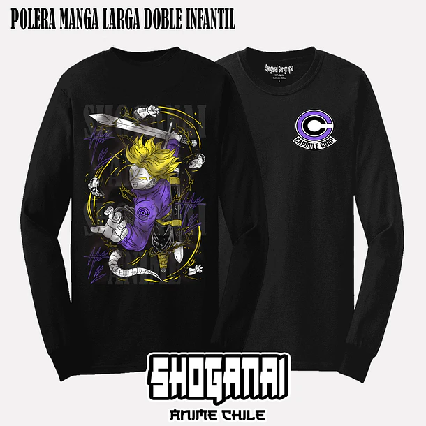 DB03 Trunks del Futuro - DRAGON BALL - INFANTIL (Polera o Polerón) 4