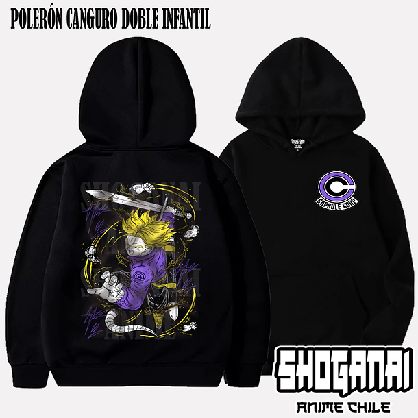 DB03 Trunks del Futuro - DRAGON BALL - INFANTIL (Polera o Polerón) 5