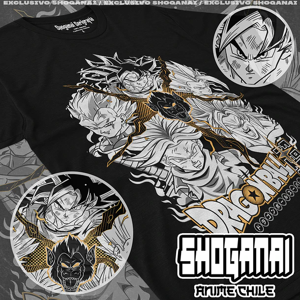 DB04 Saiyajins - DRAGON BALL - ADULTO (Polera o Polerón) 1