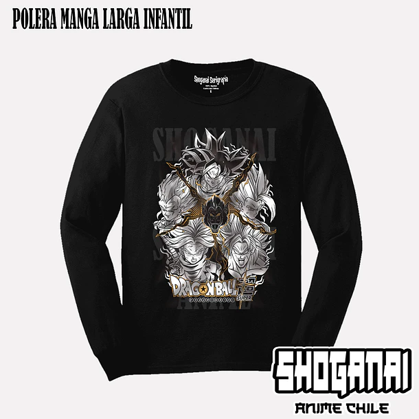 DB04 Saiyajins - DRAGON BALL - INFANTIL (Polera o Polerón) 3