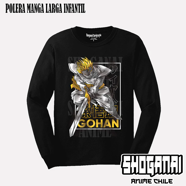 DB08 Gohan - DRAGON BALL - INFANTIL (Polera o Polerón) 4