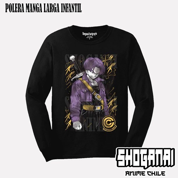 DB28 Trunks del Futuro - DRAGON BALL - INFANTIL (Polera o Polerón) 3