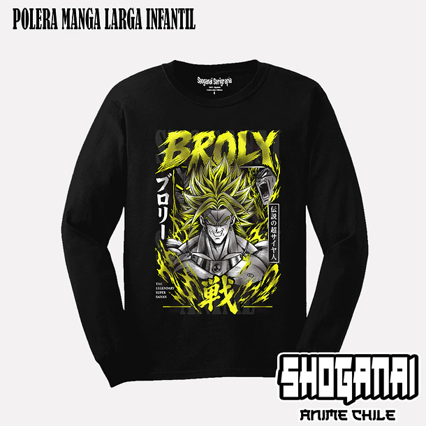 DB39 Broly - DRAGON BALL - INFANTIL (Polera o Polerón) 3