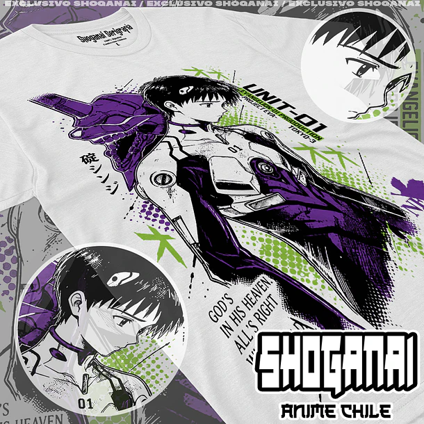 EVA16 Shinji Ikari - EVANGELION - ADULTO (Polera o Polerón) 2