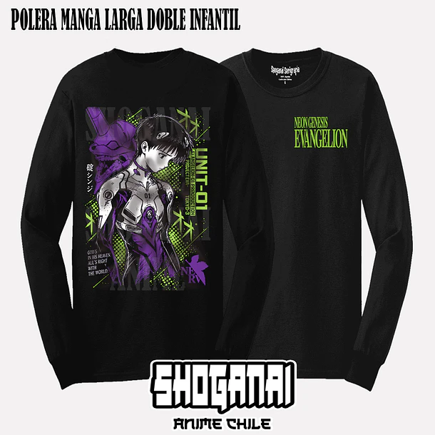 EVA16 Shinji Ikari - EVANGELION - INFANTIL (Polera o Polerón) 5
