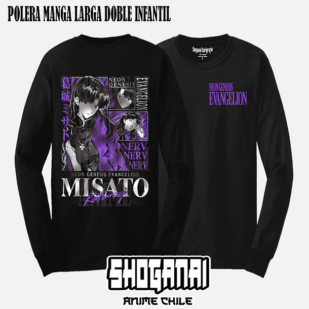 EVA19 Misato Katsuragi - EVANGELION - INFANTIL (Polera o Polerón) 4