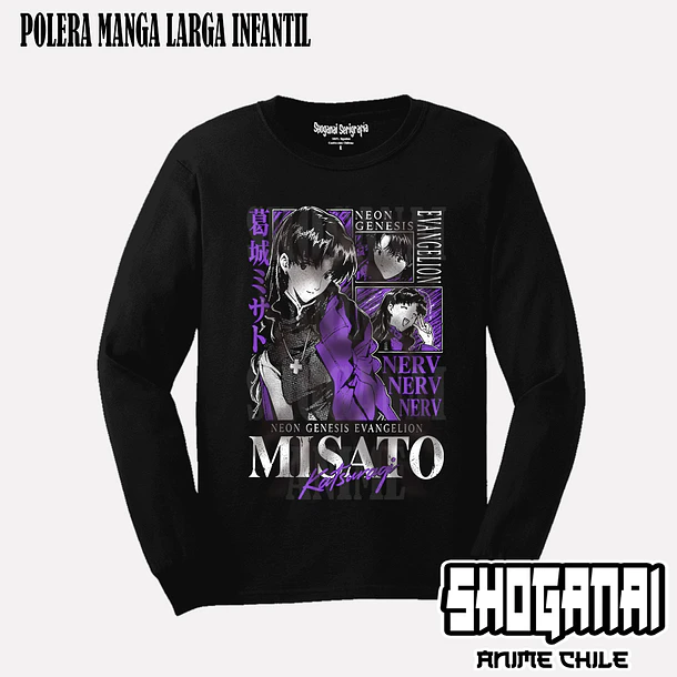 EVA19 Misato Katsuragi - EVANGELION - INFANTIL (Polera o Polerón) 3