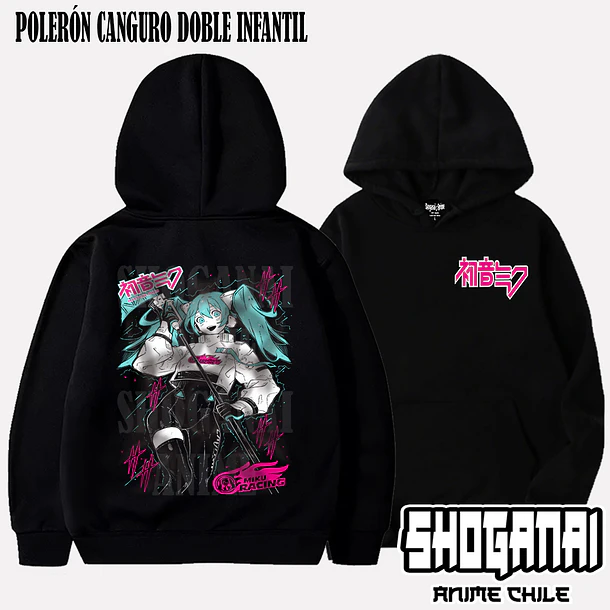 HM02 Hatsune Miku Racing - HATSUNE MIKU - INFANTIL (Polera o Polerón) 5