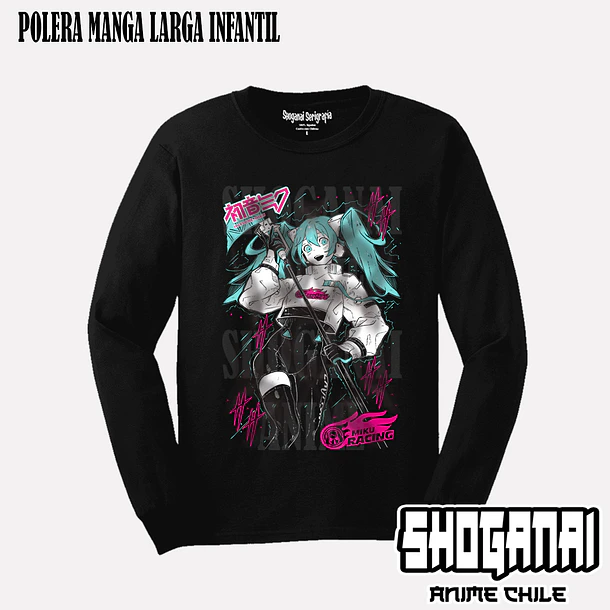 HM02 Hatsune Miku Racing - HATSUNE MIKU - INFANTIL (Polera o Polerón) 3