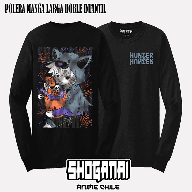 HXH25 Killua Zoldyck Halloween - HUNTER X HUNTER - INFANTIL (Polera o Polerón) 4