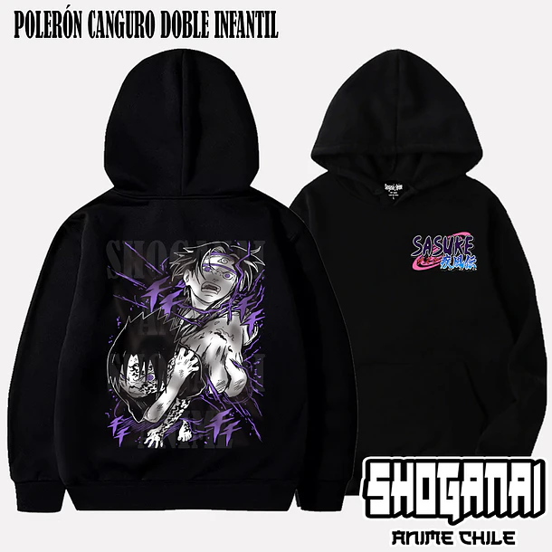 NAR03 Sasuke Uchiha - NARUTO - INFANTIL (Polera o Polerón) 5