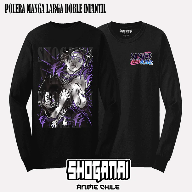 NAR03 Sasuke Uchiha - NARUTO - INFANTIL (Polera o Polerón) 4