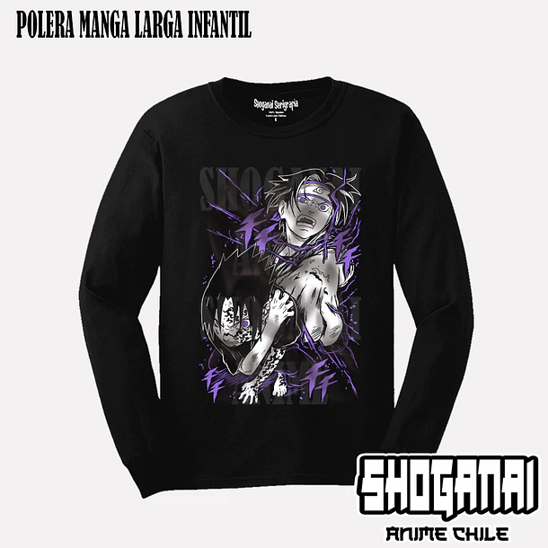 NAR03 Sasuke Uchiha - NARUTO - INFANTIL (Polera o Polerón) 3
