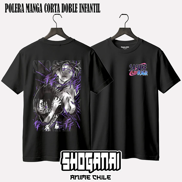 NAR03 Sasuke Uchiha - NARUTO - INFANTIL (Polera o Polerón) 2