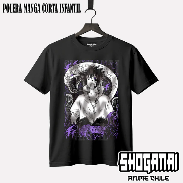 NAR11 Sasuke Uchiha - NARUTO - INFANTIL (Polera o Polerón) 1