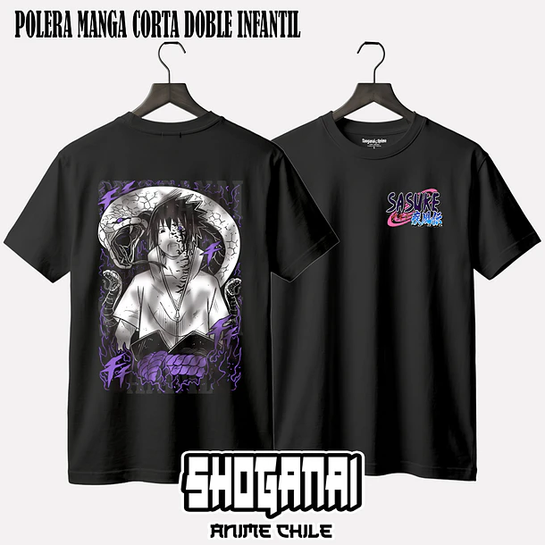 NAR11 Sasuke Uchiha - NARUTO - INFANTIL (Polera o Polerón) 2