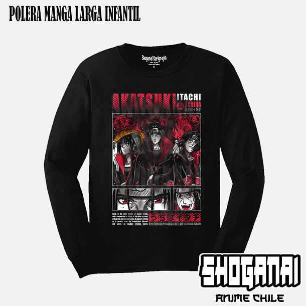 NAR12 Itachi Uchiha - NARUTO - INFANTIL (Polera o Polerón) 4