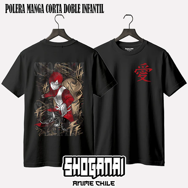 NAR26 Gaara - NARUTO - INFANTIL (Polera o Polerón) 2