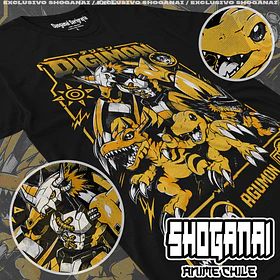 DGM01 Agumon, Greymon, WarGreymon y MetalGreymon - DIGIMON - ADULTO (Polera o Polerón)