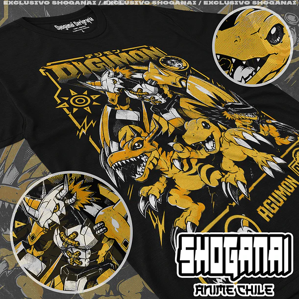 DGM01 Agumon, Greymon, WarGreymon y MetalGreymon - DIGIMON - ADULTO (Polera o Polerón) 1