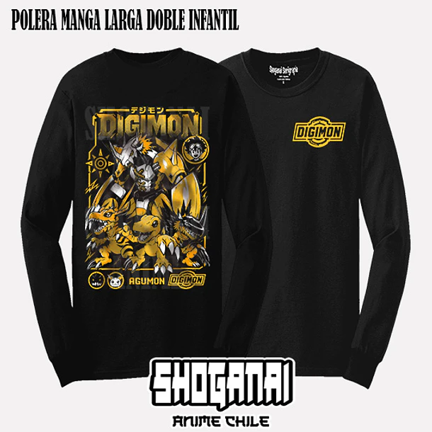 DGM01 Agumon, Greymon, WarGreymon y MetalGreymon - DIGIMON - INFANTIL (Polera o Polerón) 5