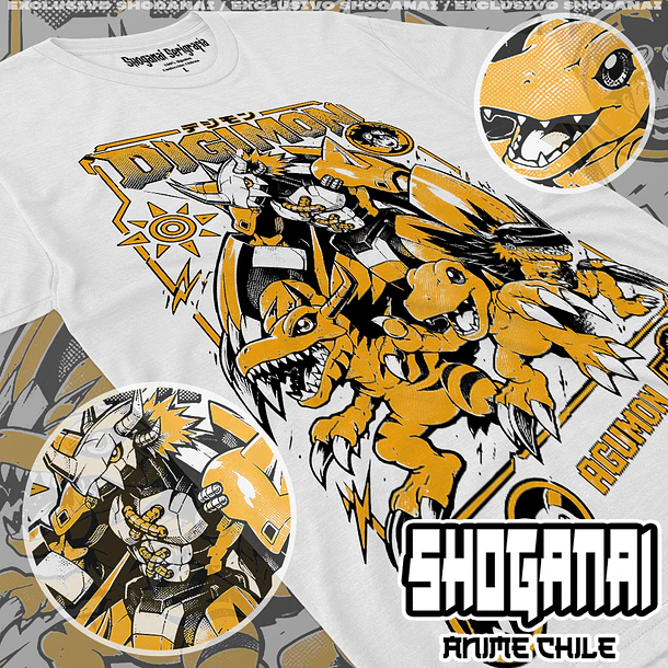 DGM01 Agumon, Greymon, WarGreymon y MetalGreymon - DIGIMON - INFANTIL (Polera o Polerón) 2