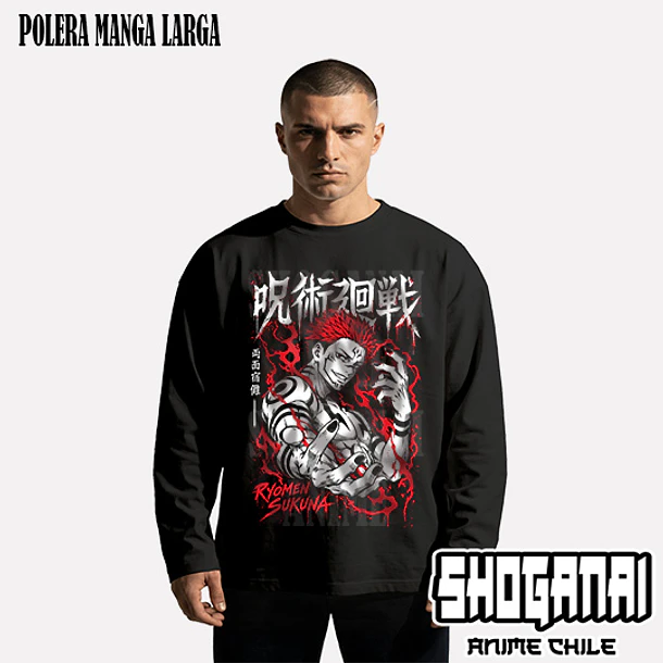 JJK100 Ryomen Sukuna - JUJUTSU KAISEN - ADULTO (Polera o Polerón) 4