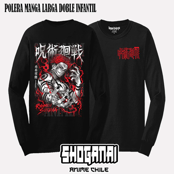 JJK100 Ryomen Sukuna - JUJUTSU KAISEN - INFANTIL (Polera o Polerón) 5