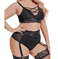 Ladies Strap Lace Crochet Cutout Teddy  Lingerie Embroidery Underwear New Women'S Fantasy Sexy Exotic Set Ropa Interior De Mujer - thumbnail 4