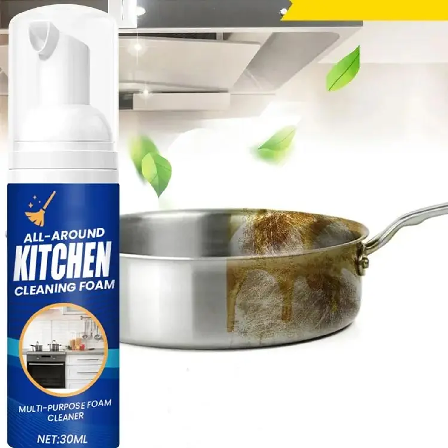 Kitchen Foam Cleaner All Round Kitchen Cleaning Foam Heavy Oil Stain Cleaner All Purpose Deep Cleaning Spray 6