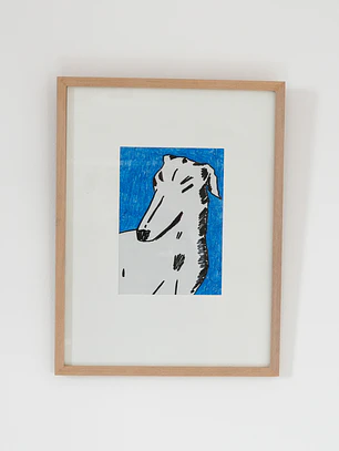 Vigilante en Azul - Obra original técnica mixta