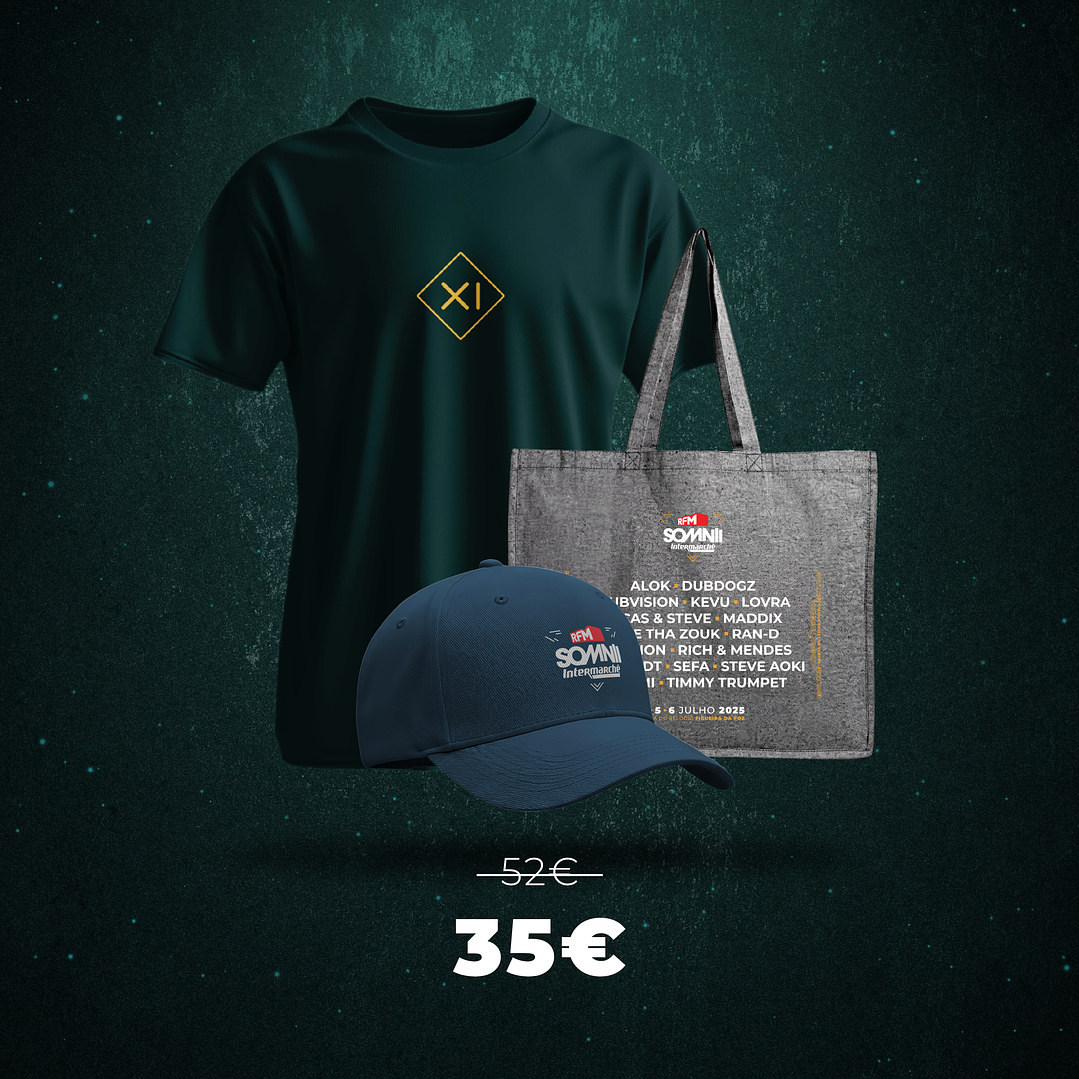 PACK PROMO T-SHIRT + BONÉ + SACO DE PRAIA 1