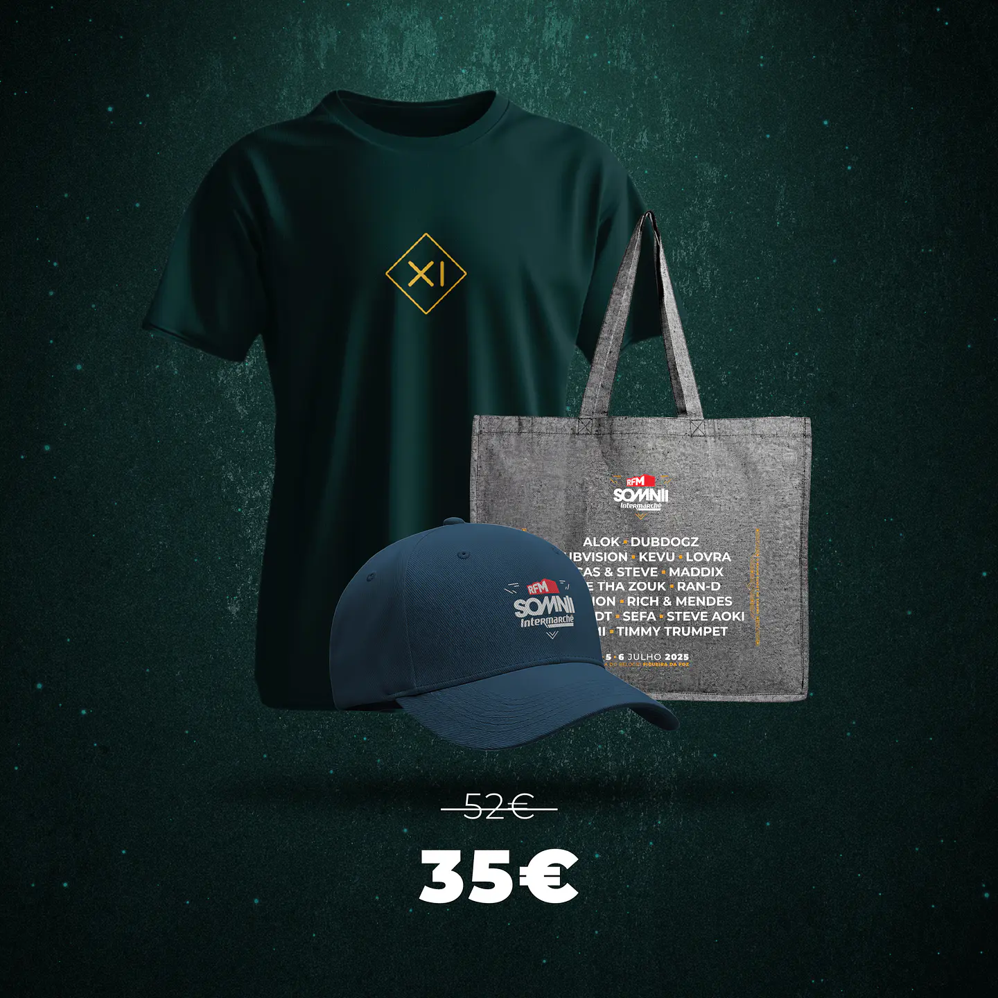 EDIÇÃO XI 2025 - PACK PROMO T-SHIRT + BONÉ + SACO DE PRAIA 1