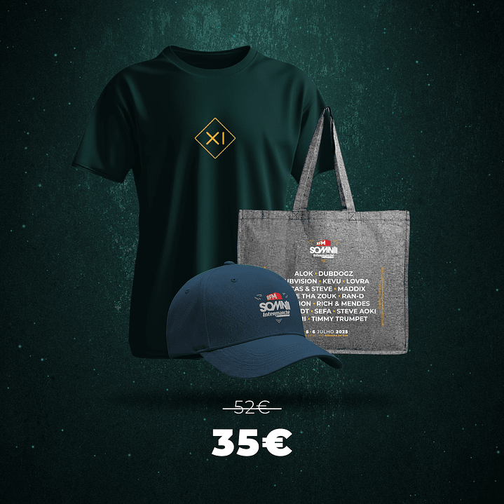 PACK PROMO T-SHIRT + BONÉ + SACO DE PRAIA 1
