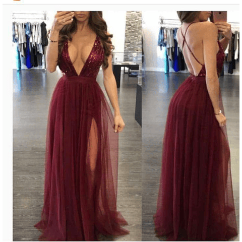 Vestido Maxi Imperio Vinotinto