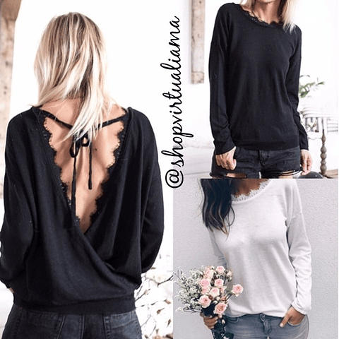 Blusa encaje espalda - Ref. BLUEEC