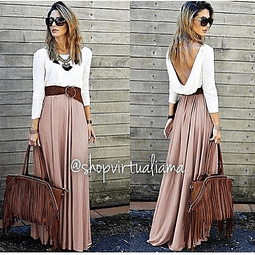 MAXI vestido Combinado - Ref. VESMXC-