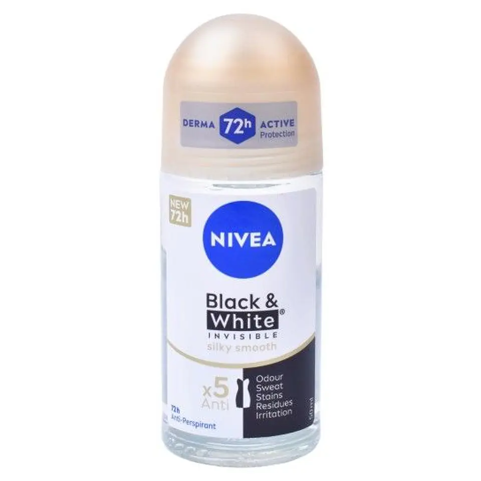 NIVEA DEO ROLL-ON B&W SILKY SMOOTH 50ML 1