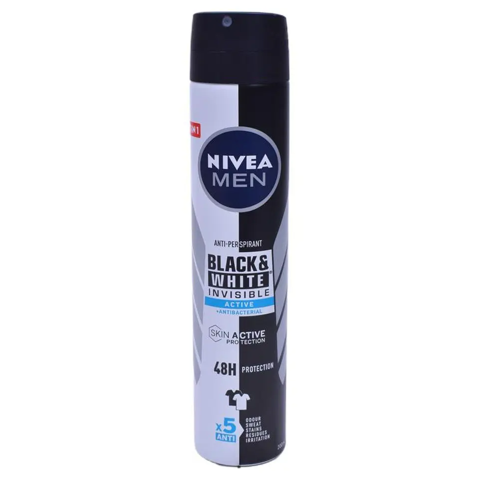 NIVEA DEO SPRAY B&W INVISIBLE ACTIVE 200ML 1