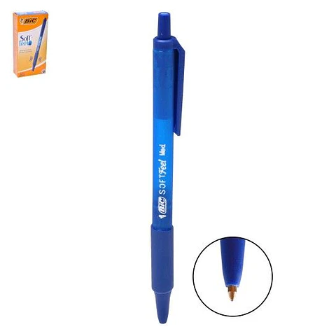 BIC CANETA SOFT FEEL AZUL 12 UNI.