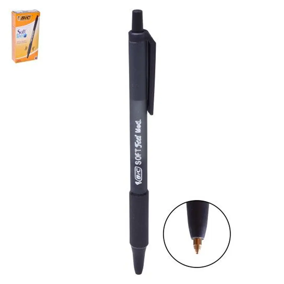 BIC CANETA SOFT FEEL PRETA 12 UNI. 1
